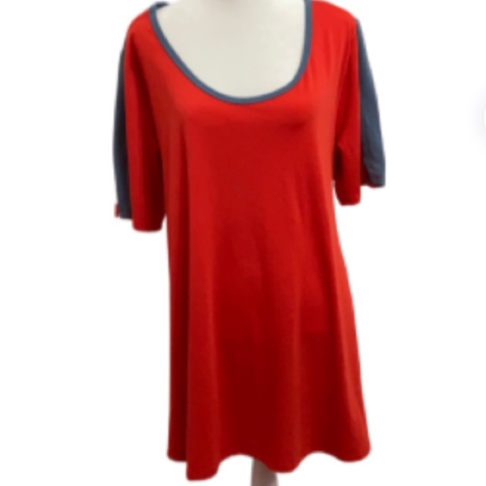 EC LulaRoe Red & Gray Dress Size XL